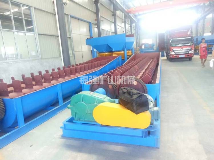 Trough type ore washing machine